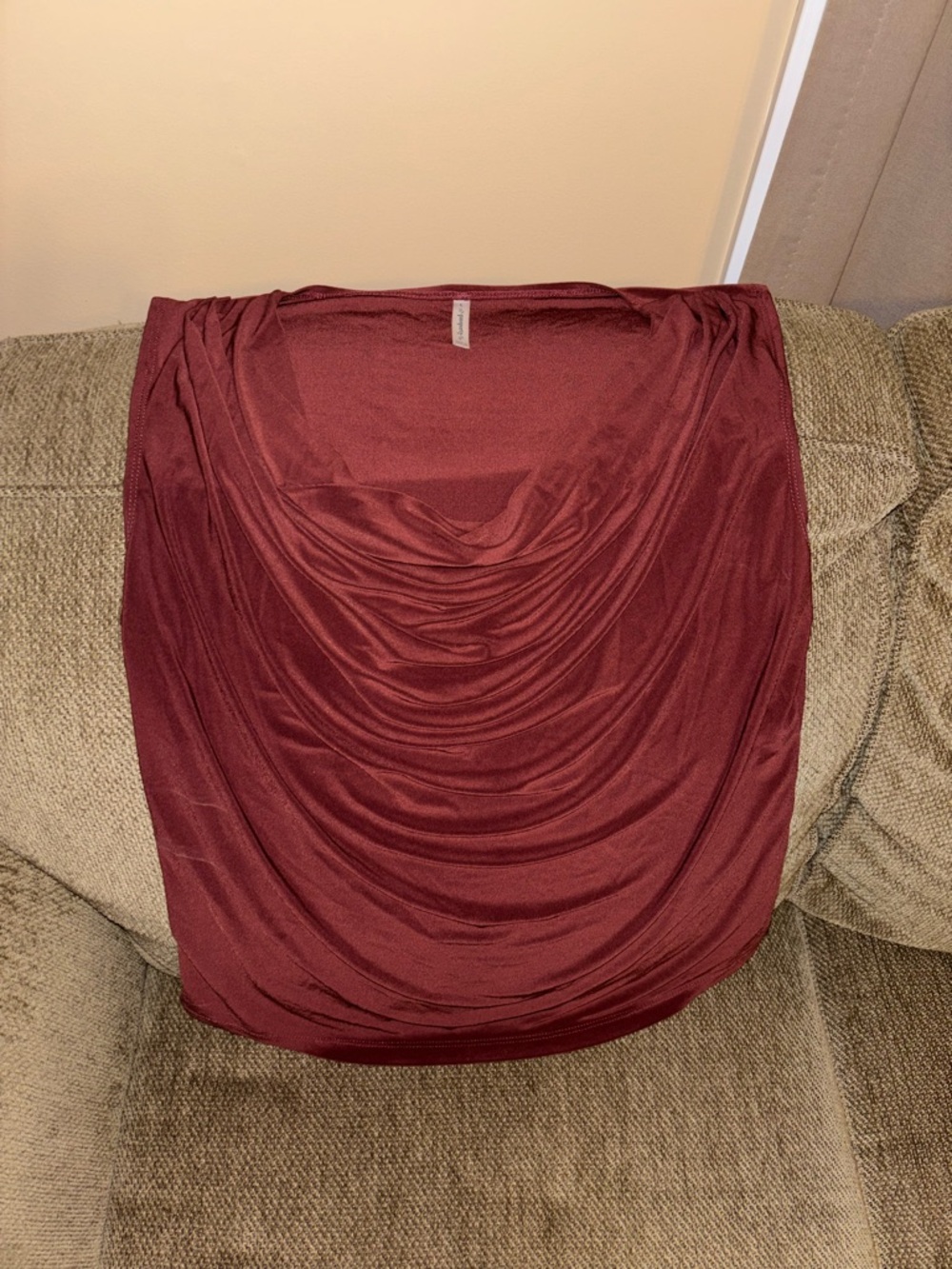 Passport Draped Cowl Neck Top in Wine